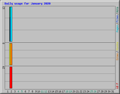 Daily usage for January 2020