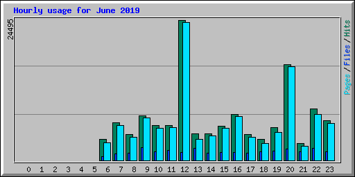 Hourly usage for June 2019