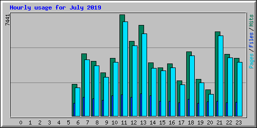 Hourly usage for July 2019